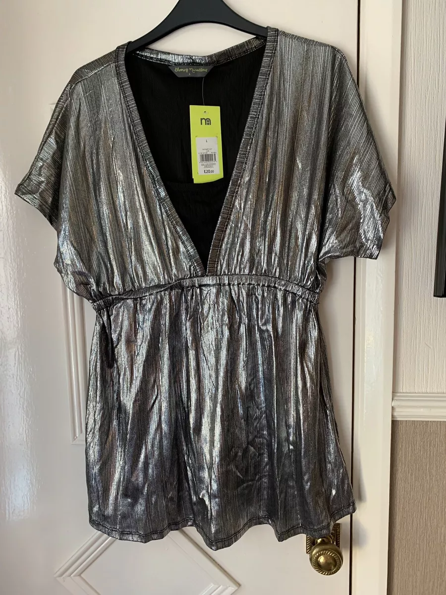 Ladies Shiny Silver Maternity Top Dressy Large Mothercare eBay