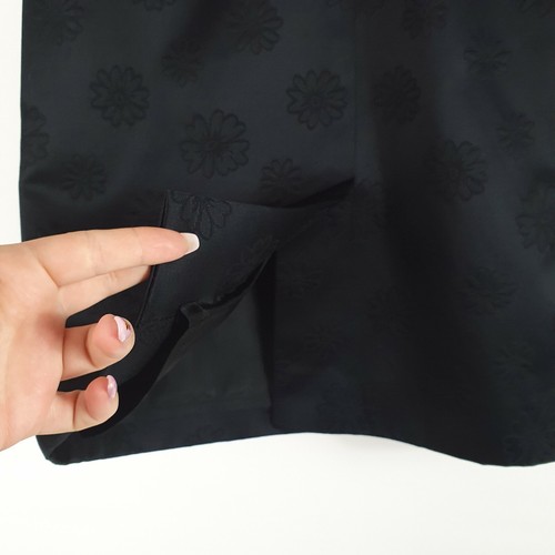 Falda Lápiz Negro Floral Jaeger Daisy Talla 14 Algodón Inteligente Alagadora Oficina - Imagen 4 de 8