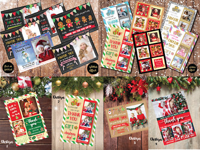 10 x personalisierte Weihnachts Dankeskarten Notizen mit Foto + Umschläge