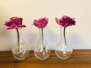 Clear Glass Vase X3 Vintage Style Wedding Table Decoration Pub