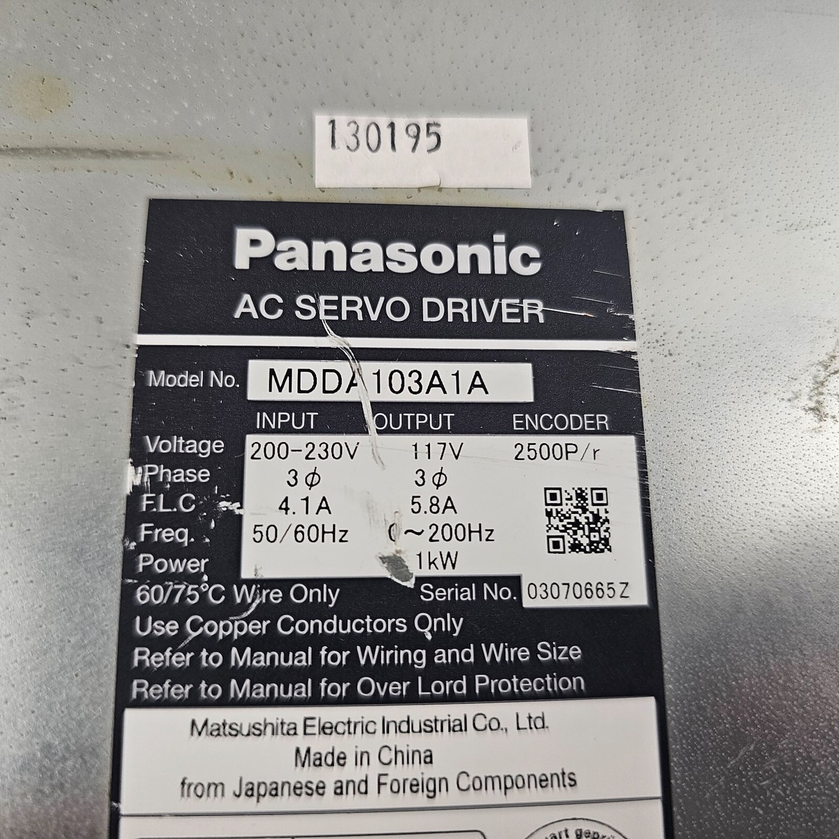 Panasonic AC SERVO DRIVER MDDA103A1A | eBay Panasonic AC SERVO DRIVER MDDA103A1A | eBay