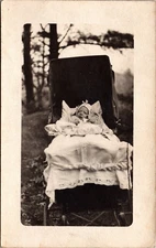 Postcard Infant in Carriage Real Photo RPPC Unposted