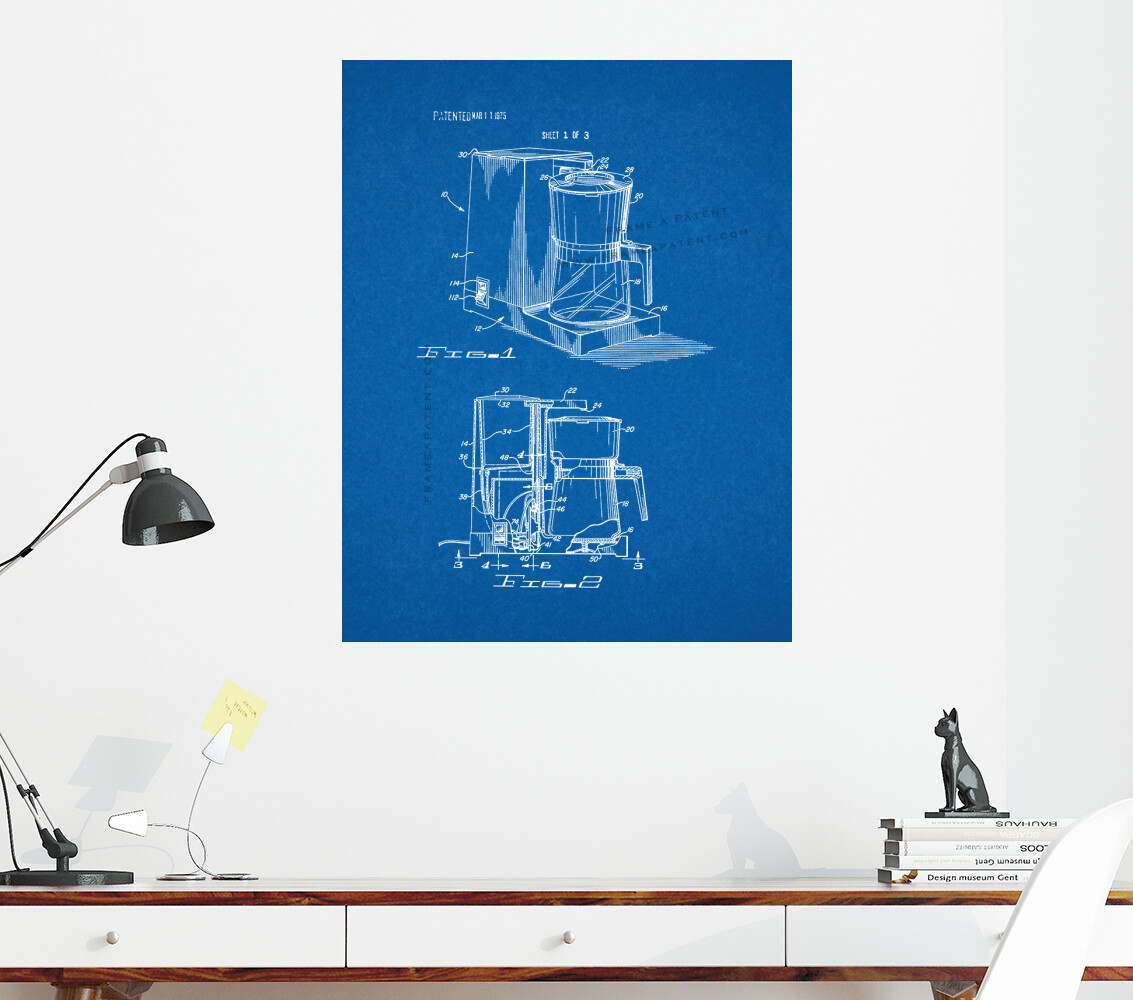 Coffee Maker Patent Print Blueprint