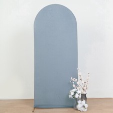 6 ft DUSTY BLUE Matte Fitted Spandex Round Top Arch Backdrop STAND COVER Party