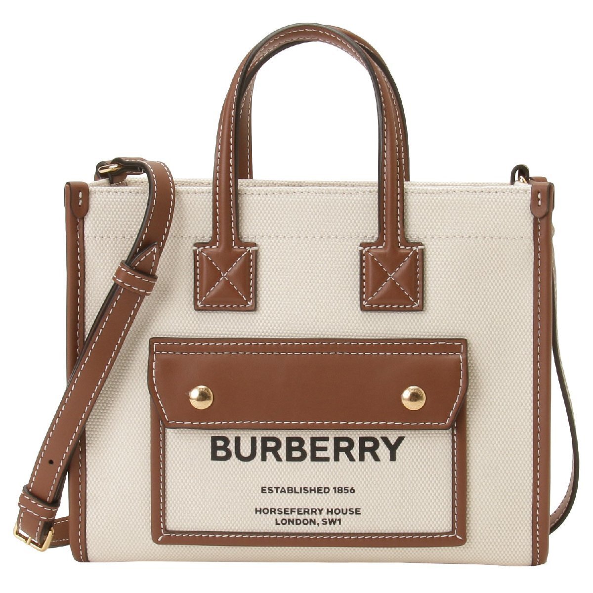 Burberry Tote Bag BURBERRY 8044143 A1395 Logo Horse Ferry Print Mini Freya 2WA