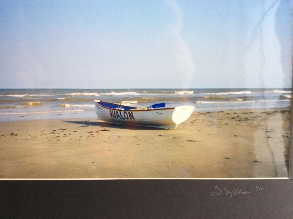 FILA Avalon New Jersey Color Photo of Lifeguard Row Boat on the Beach original print