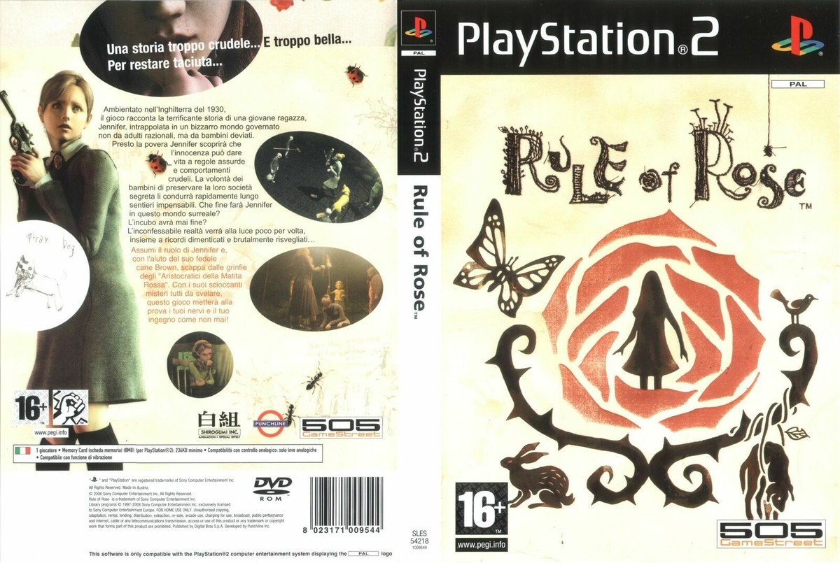 Nintendo Switch PS2 RULE of Rose Rule Of Rose Ps2 Playstation 2-DVD Estuche + Funda Art Work