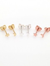 925 Sterling Silver Star  Moon Stud Earrings Dainty Studs 2.8mm