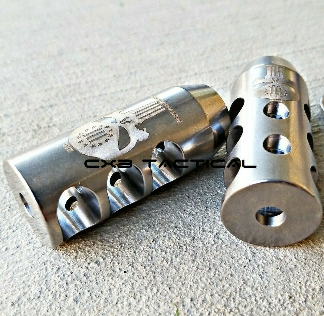 .17 HMR Muzzle Brake Compensator - 1/2-28 TPI Thread, Stainless Steel, Reduces Recoil For .17 Hornady Rimfire Rifles