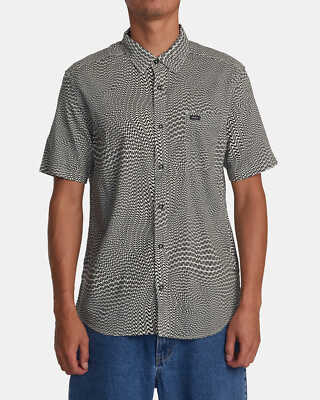 RVCA Men's S/S Button Shirt VA WEAVE - VAN - Medium - NWT - LAST