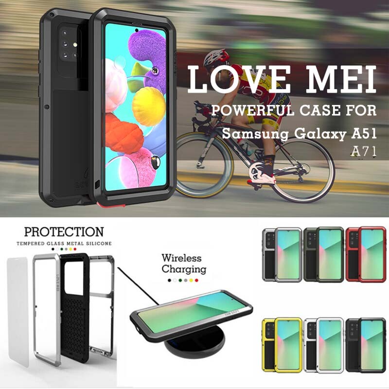 For Samsung A51 A71 Phone Case LOVE MEI HEAVY DUTY Shockproof Metal Case  Cover