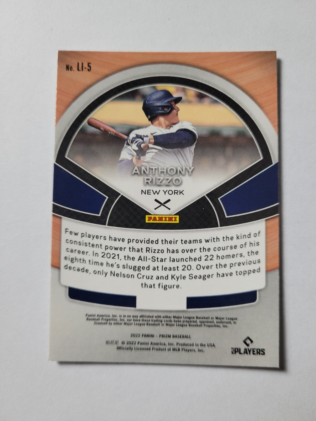 2022 Panini Prizm Lumber Inc. LI5 Anthony Rizzo for sale online eBay