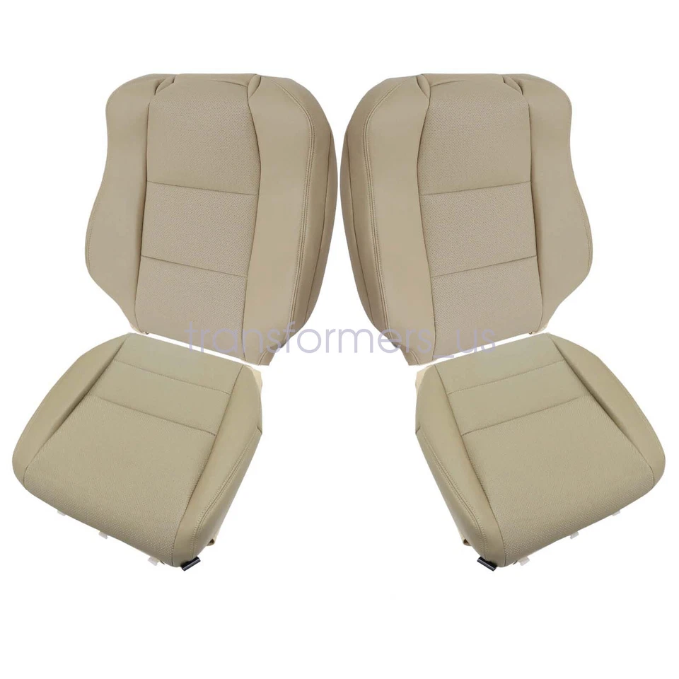 Front Bottom / Top Back Perforated Leather Seat Cover For 2004-2008 Acura TL Tan — 第 2/4 张图片