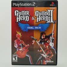 Guitar Hero & Guitar Hero II Dual Pack Playstation 2 PS2 Video Game CIB Tested
