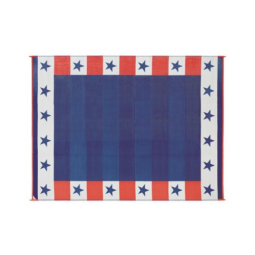 FAULKNER Independence Day Patio Mat 20' x 8' Polypropylene Reversible 46502 - Picture 3 of 3