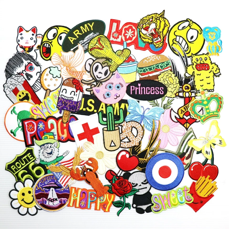 Random Styles Patch Motorcycles Biker Rocker Artwork Emblem DIY Iron on Clothes - Image 2 of 4