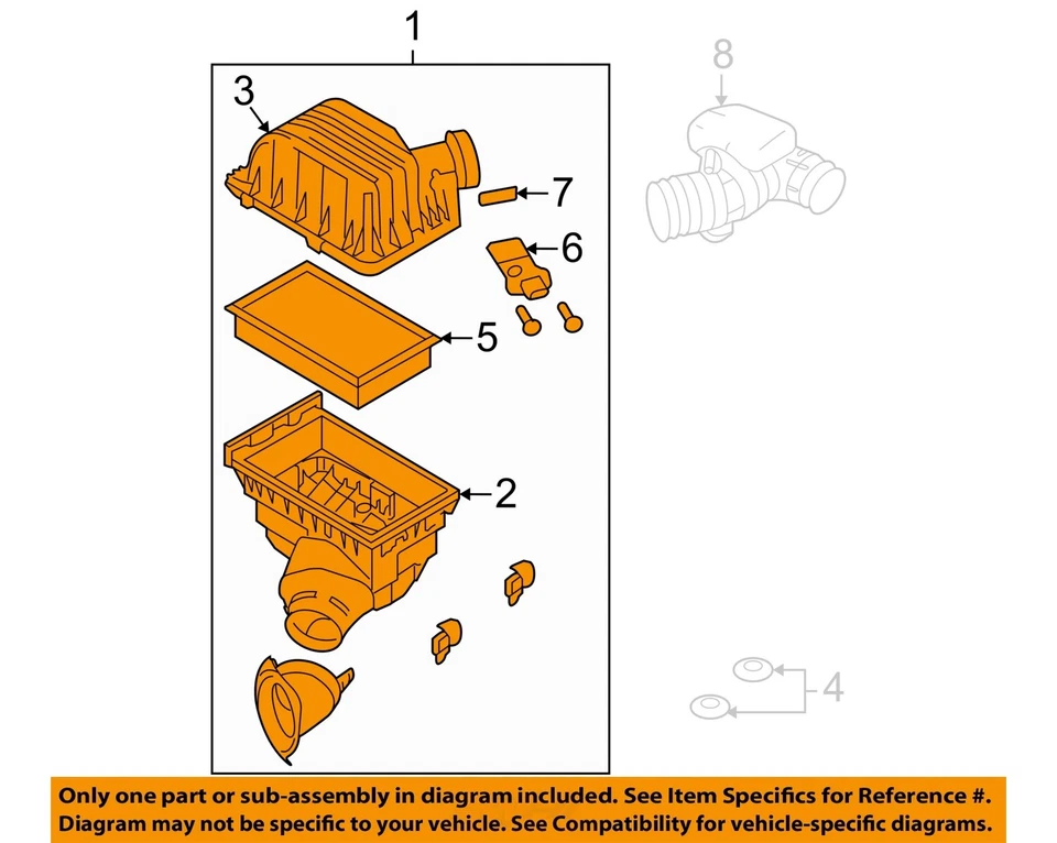 2006 2010 Ford Explorer OEM Air Cleaner With Tubes 4.0L 6L24-9600-AE - Image 3 of 4