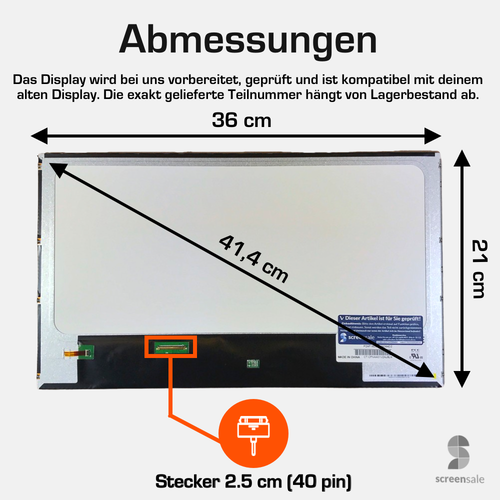 15,6" LED Display für Toshiba C650 C650D C655 C655D C660 C660D NEU Neu ! - Bild 2 von 4
