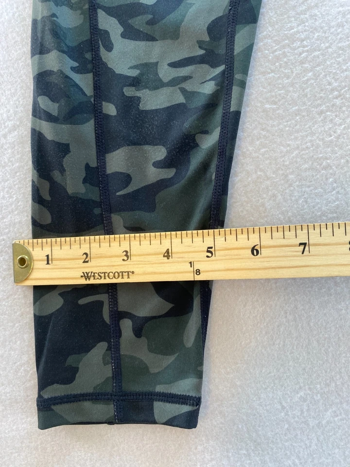 Leggings Mujer Medianos Verdes Camuflados Elastizados Cintura Alta Pull On Bolsillo Foto 2 de 4