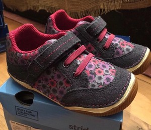 pink and navy blue shoes