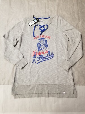 Majestic New England Patriots Hockey Style Sweatshirt Womens
