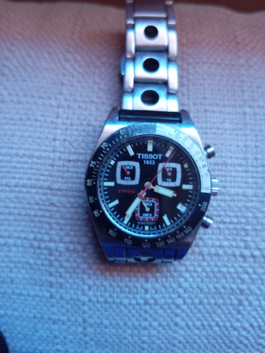 TISSOT 1853 PRS 516 腕時計 Tissot PRS 516 Chronograph Watch Men's Black Leather
