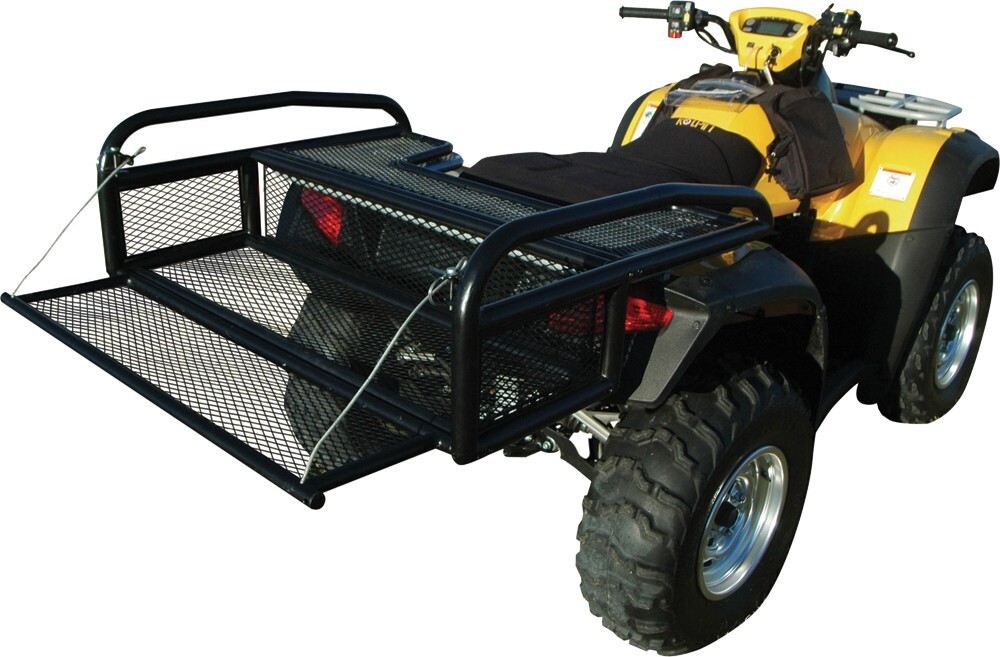 Kolpin ATV Rear Drop Basket Rack Collapsible Tailgate Universal - 53300, Black