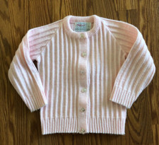 Vintage Spur Knit Mills Pink Baby Girls Sweater see measurements