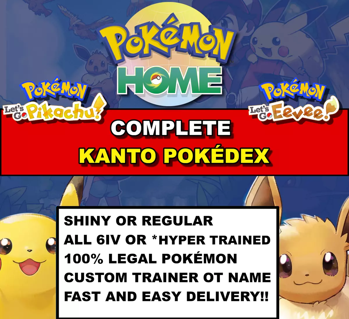 Pokemon Let's Go Pikachu Let's Go Eevee Kanto Pokedex Pokemon Home