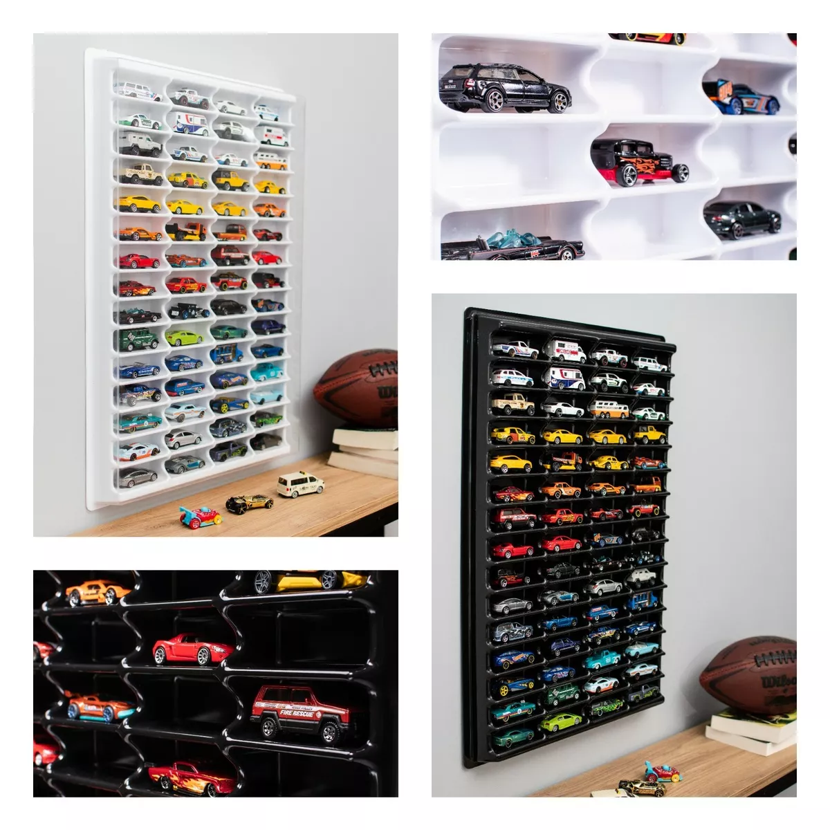 Hot wheels display case w clear dust cover for 65 loose diecast
