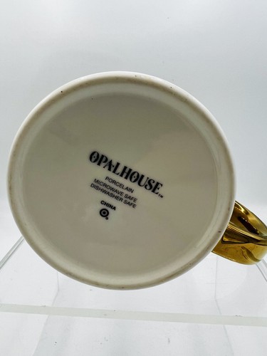 Opal House “R” Initial Monogrammed Mug Floral Letter Gold Handle Porcelain 16 oz - Picture 5 of 6