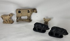 Vintage Auburn Rubber Farm Animals Cow Cows Pigs Chicken Lot of 5
