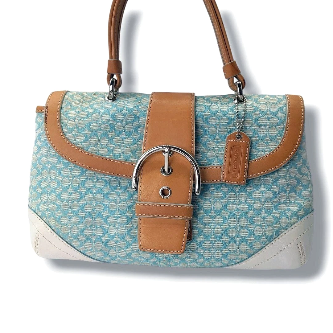 Coach Blue Signature Handbag for sale | eBay