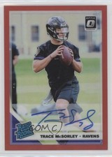 2019 Panini Donruss Optic Rated Rookie Red Prizm 41/50 Trace McSorley Auto 0o8o