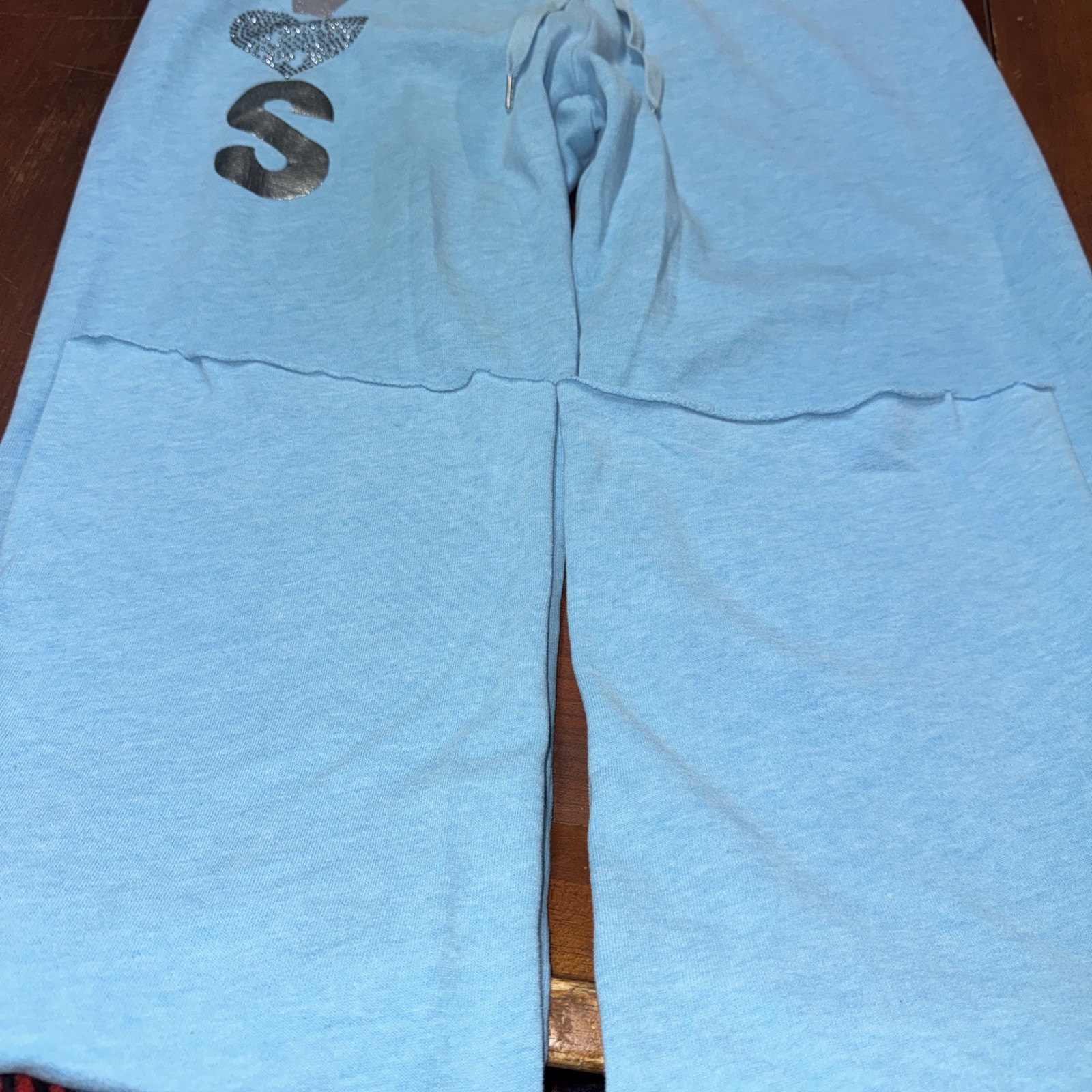 Victoria’s Secret Bling Rhinestone Super Model Essentials Sweatpants Blue Small thumbnail 4