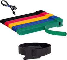 100PCS Reusable Cable Ties 6" Hook Loop Cord Organizer Home Office Multi-Color