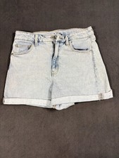 Art Class Cut Off Shorts Girls XL 14-15 Blue Denim Cotton Stretch Flat Front