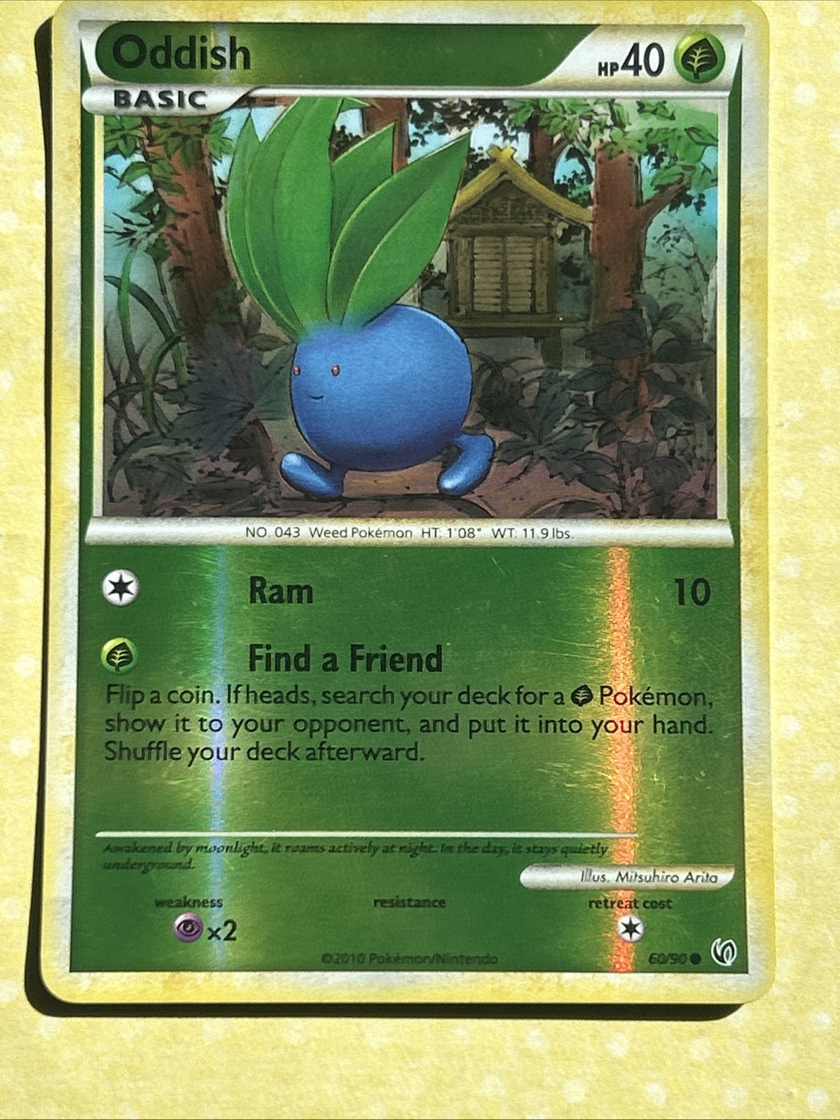 Oddish 60/90 Pokemon Card Undaunted Reverse Holo Common LP