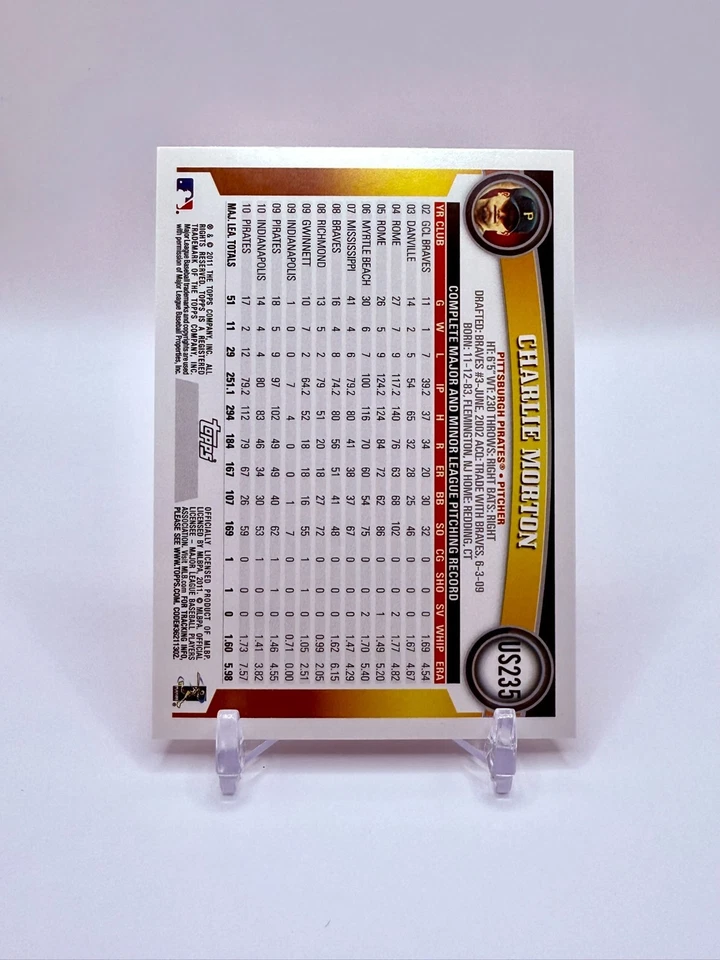 2011 Topps Update - Charlie Morton - Target Exclusive Red #US235 Pirates - Image 2 of 2