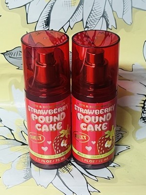 2 NEW Strawberry Pound Cake Sweet Mist  TRAVEL Size Bath & Body Works