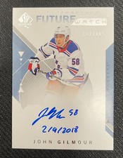 2018-19 UPPER DECK SP AUTHENTIC JOHN GILMOUR #186 FUTURE WATCH AUTO #ed 002/999