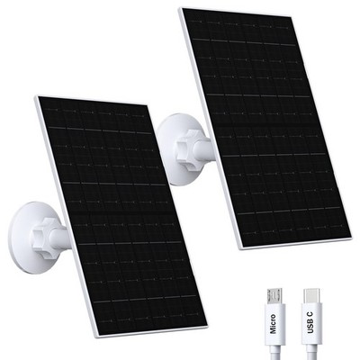 Zivif 7W Solar Panel Compatible with EufyCam, Solar Charger with USB-C & Micr...
