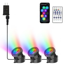 RGB Underwater Pond Lights, Super Bright LED Submersible Fountain Lights Colo...