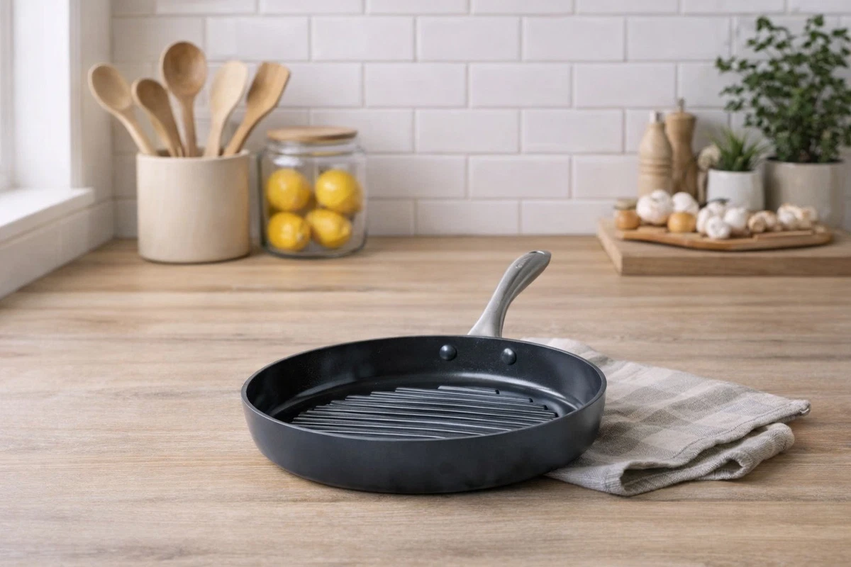 Sartén parrilla antiadherente 28 cm redonda sartén apta para horno apta para inducción
