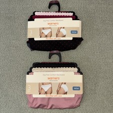 NWT 6 Pair Size S Warner s Blissful Benefits Microfiber w/Lace Hi-Cut Panties