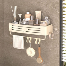 Aluminum Shower Caddy Suction Cup, No Drilling Bathroom Shower Shelf, Corner Sho