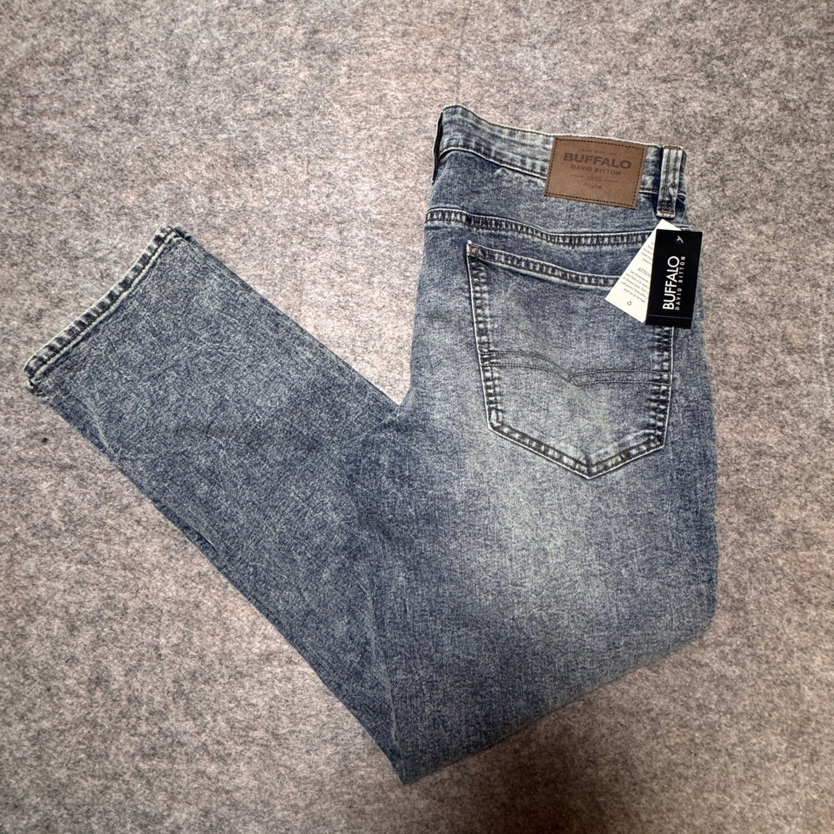 D Buffalo David Bitton Evan Slim Straight Jeans Mens 34x30 Blue Acid