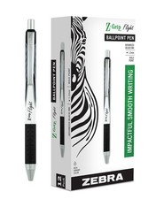 Zebra Pen Z Grip Flight Retractable Ballpoint Metal Black 1 2mm Functional