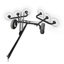 Yard Tuff 60 Steel Tow Behind Acreage Rake Lawn Sweeper With Pin Style Hitch