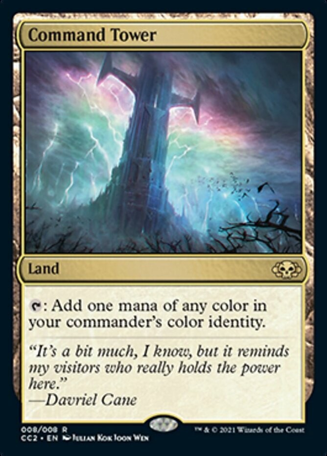 MTG Command Tower, Commander Collection: Black, Heavily Played, English